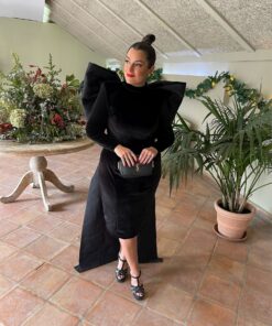 Vestido terciopelo con maxi lazo