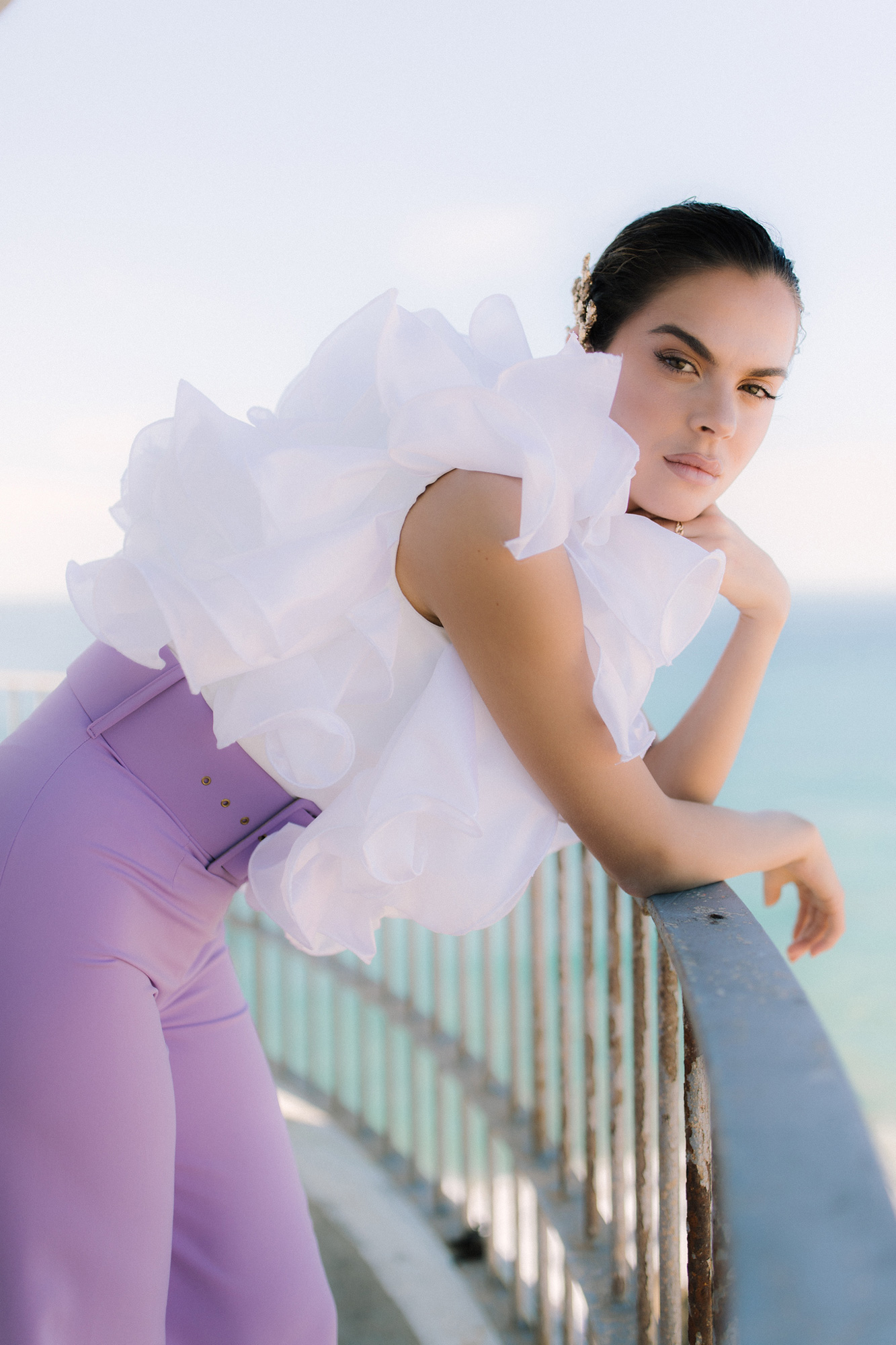 Blusa tafetán volantes