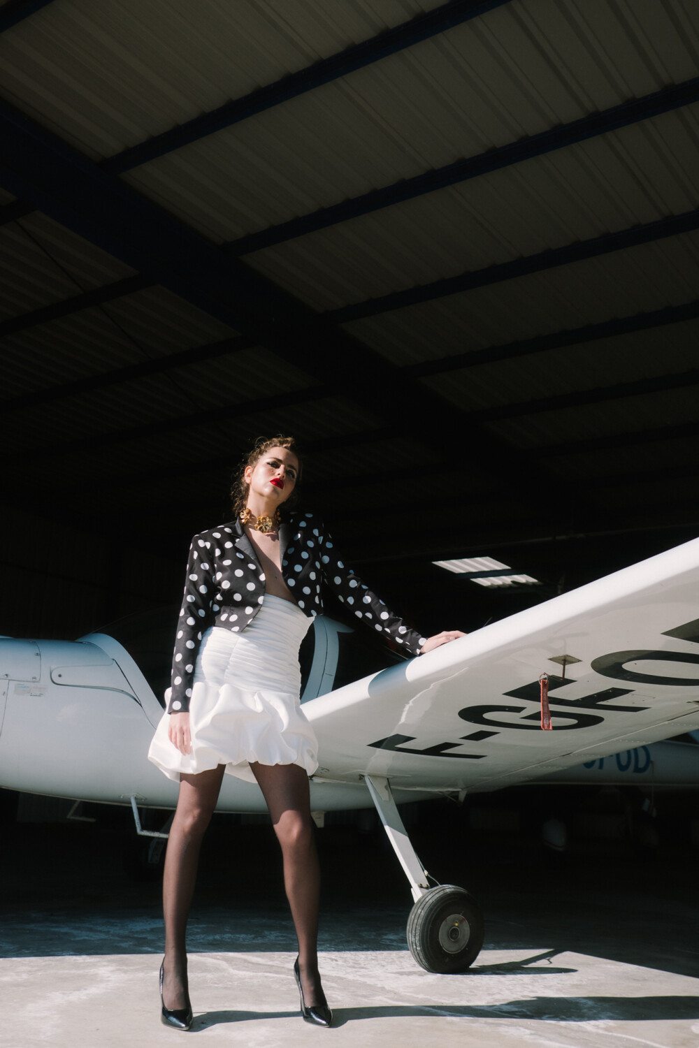 Alternative view of Mini falda drapeada con volumen