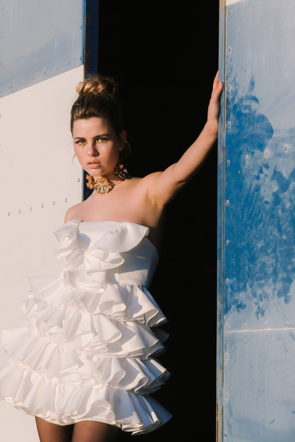 Mini vestido multivolante