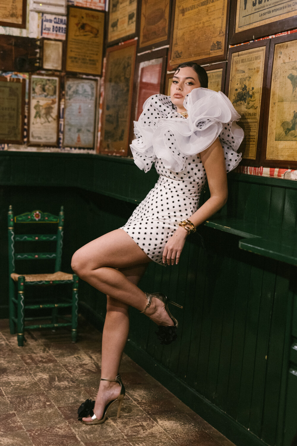 Alternative view of Vestido corto maxi volante