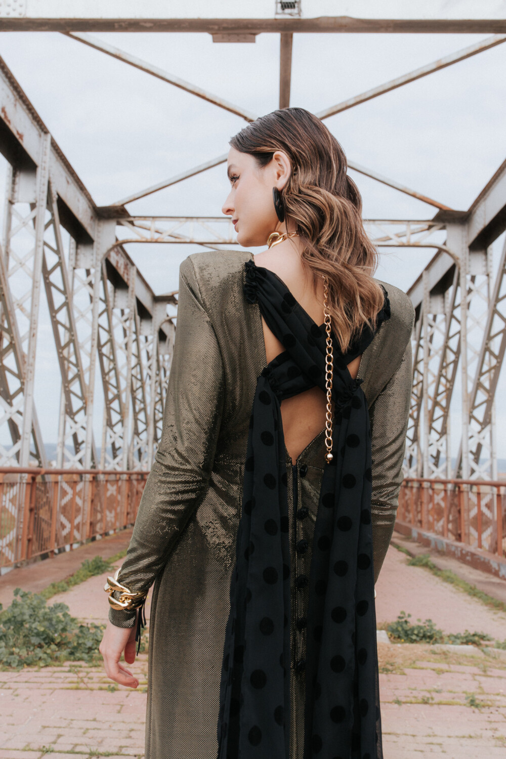 Vestido largo dorado