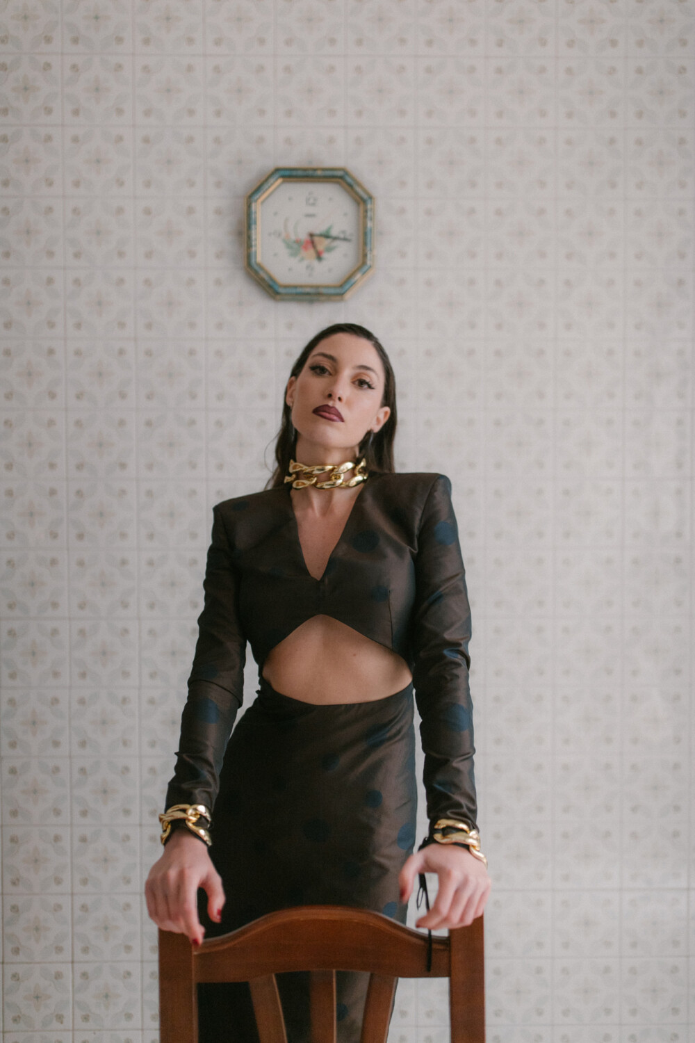 Vestido largo lunares