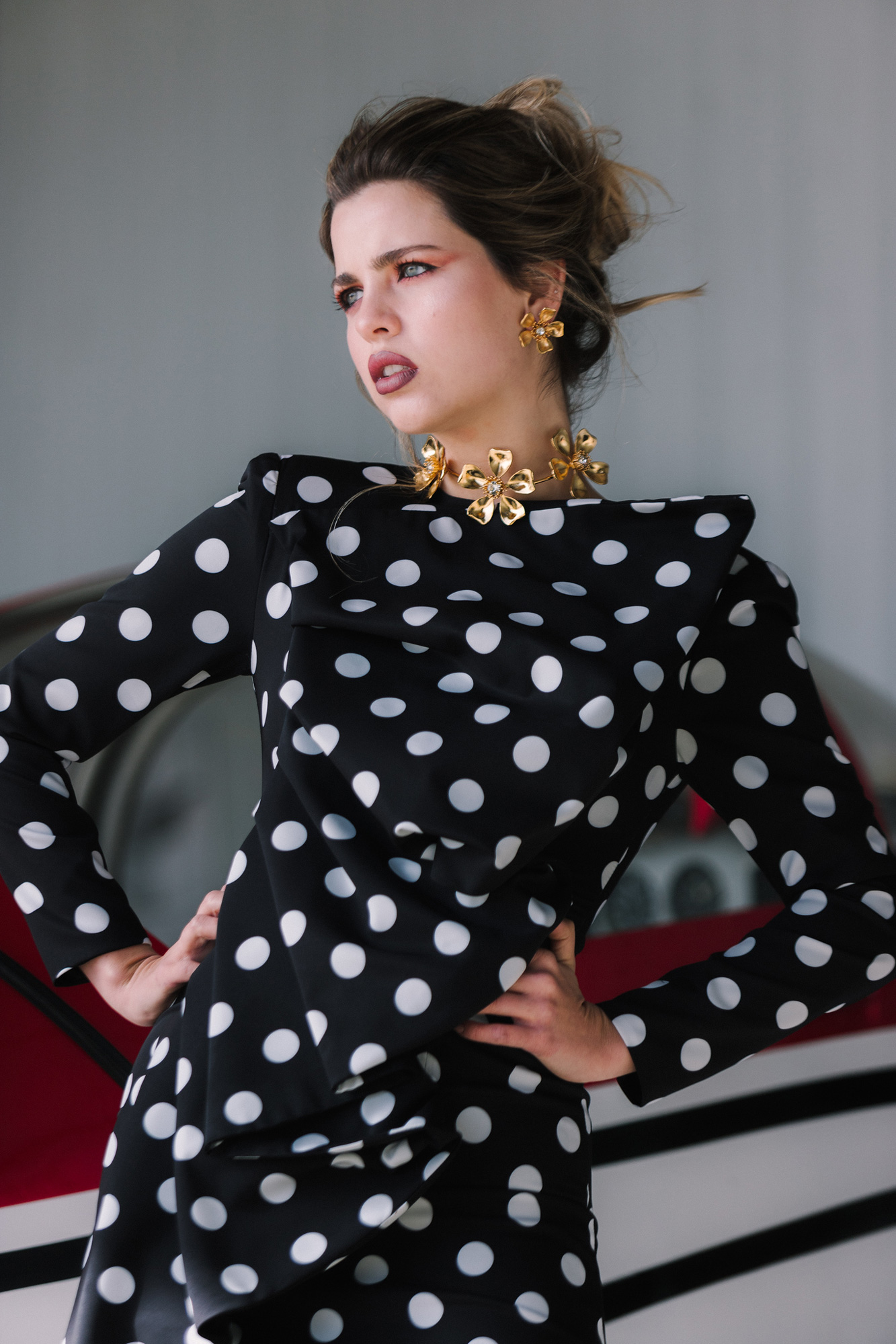 Vestido lunares con volantes